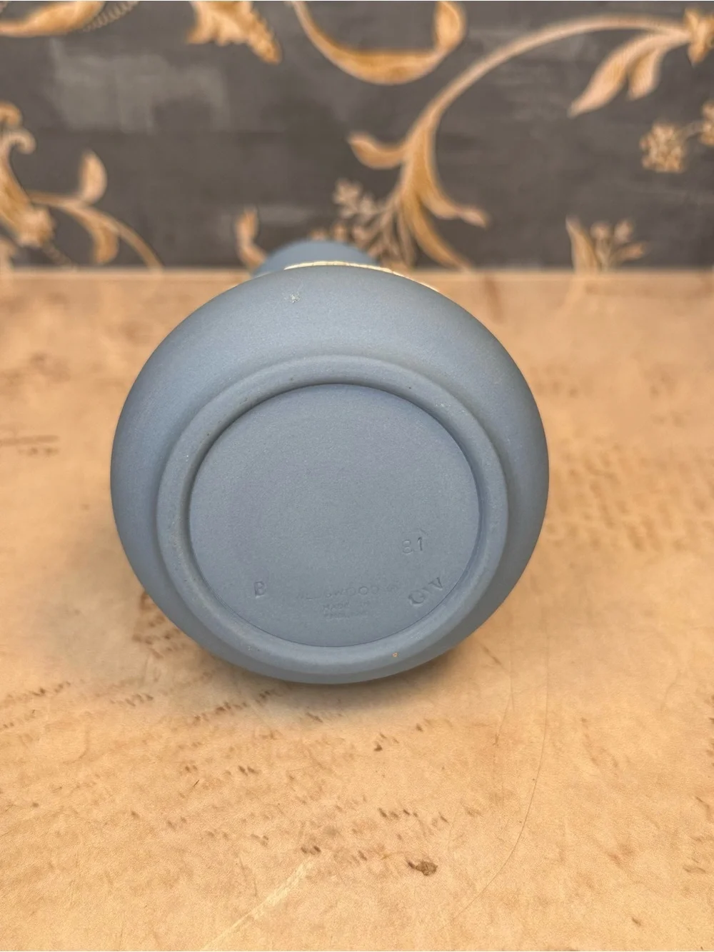 Vintage Wedgwood Jasperware Pale Blue Bud Vase England Classical Relief